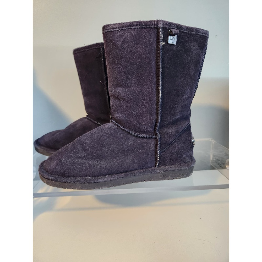 Bearpaw Bianca Short Purp Suede Sheepskin Wool Lined Boots  Women's Size 9